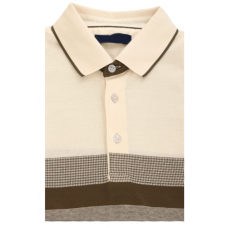 Combined Polo shirt; beige color made of 100% cotton TM DOVMONT