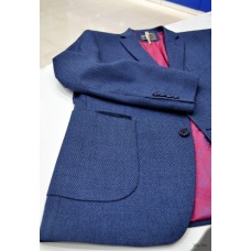 Пиджак из 100% шерсти (super 100s) синего цвета Truvor City
