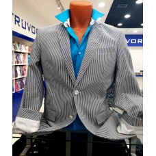Пиджак из 100 % хлопка в тонкую вертикальную полоску Truvor Classic