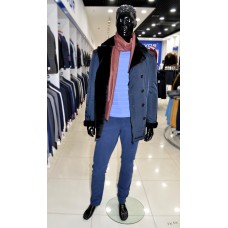 Winter double-breasted jacket Truvor with Mouton fringe men's